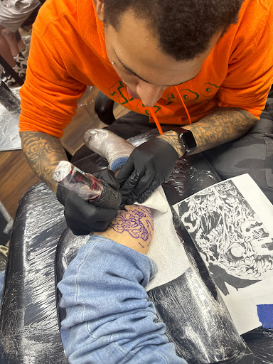 Explore collar bone tattoo ideas men, creative tattoo ideas in Denver, available at Gallery of the Flesh Tattoo Shop