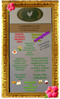 Agriturismo Tagliavento à Pianoro menu
