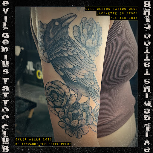 Explore electrician tattoo ideas, creative tattoo ideas in Lafayette, available at Evil Genius Tattoo Club