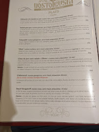 Restaurant “Dostoïevski” à Strasbourg menu