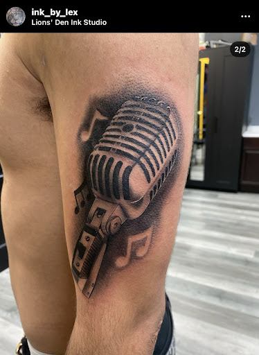 Explore men chest tattoos ideas, creative tattoo ideas in Avon Park, available at Lions Den Ink Studio at The Collective