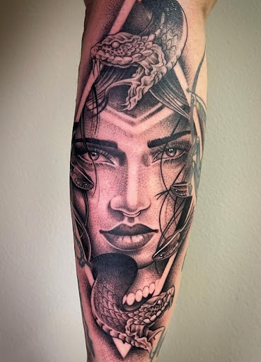 Explore dark angel tattoo ideas, creative tattoo ideas in Kenosha, available at Kenosha Tattoo Company