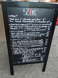 Menu / carte de Restaurant le Zinc à Colmar