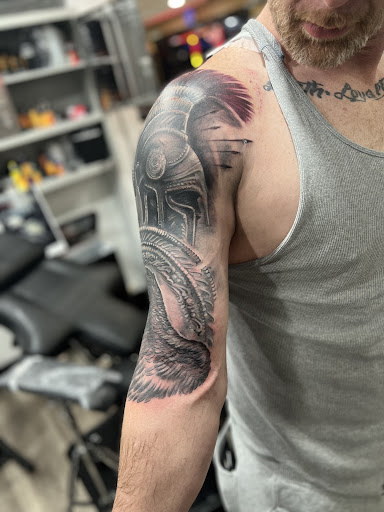 Explore shoulder mens tattoo ideas, creative tattoo ideas in Nicholasville, available at Castle of Color