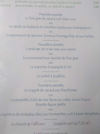 Menu / carte de Ermitage du Bois Joli à Quaëdypre