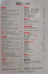 Menu / carte de ROCKET'S à Leipzig