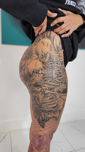 Explore half moon tattoo ideas, creative tattoo ideas in Lockeford, available at Lucky You Tattoos Lockeford