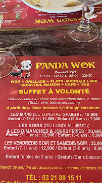 Restaurant chinois Panda Wok à Saint-Martin-Boulogne (le menu)