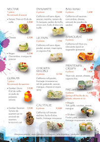 Menu du Cosmo Sushi Mougins/ Le Cannet à Mougins