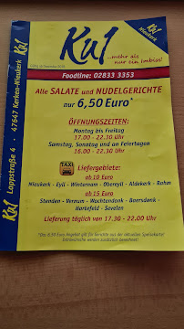 Carte du Pizzeria Ku 1 à Kerken