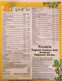 Menu / carte de Da Turi. Tavola calda siciliana à Piacenza