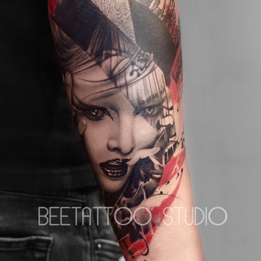 Explore cover up black tattoo ideas, creative tattoo ideas in Flushing, available at Bee Tattoo Studio