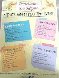 Menu / carte de Panetteria de Filippo à Solofra