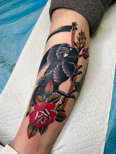 Explore single needle tattoo ideas, creative tattoo ideas in Elkin, available at Black Bear Tattoo