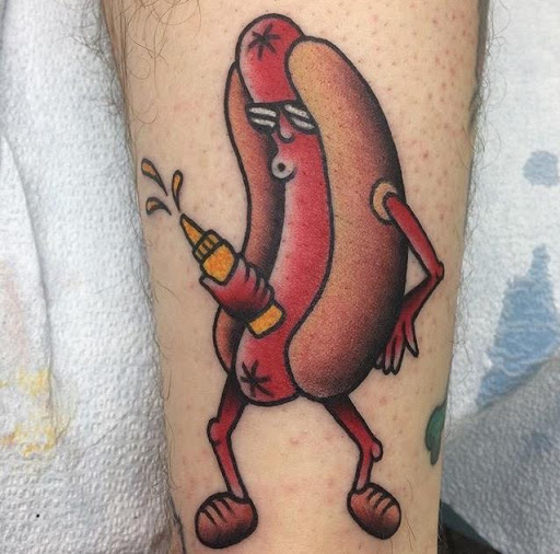 Explore religious elbow tattoo ideas, creative tattoo ideas in Albany, available at Dead Presidents Lounge