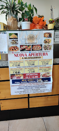Menu / carte de San Francesco - Ristorante Pizzeria à Saronno