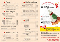 Menu du Pizzeria d’asporto La Differenza à Valmorea