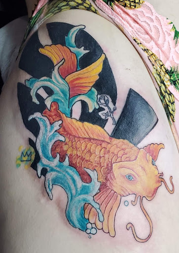 Explore dark side of the moon tattoo ideas, creative tattoo ideas in Franklin, available at Iron Born Tattoo Studio