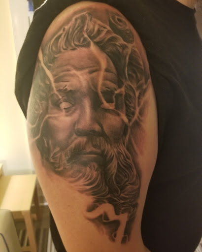 Explore black and grey realism tattoo ideas, creative tattoo ideas in Round Rock, available at Beto Tats