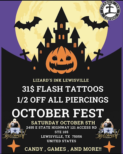 Explore vintage halloween tattoo ideas, creative tattoo ideas in The Colony, available at Lizards Ink Tattoo and Piercing