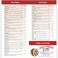 Menu du Pizza Pistou à Le Cannet