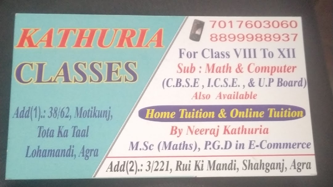 Kathuria classes Agra
