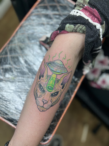 Explore greek mythology sleeve tattoo ideas, creative tattoo ideas in Stanton, available at Eclectic Art & Tattoo