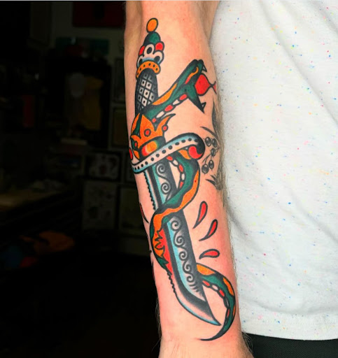 Explore big flower tattoo ideas, creative tattoo ideas in Brooklyn, available at Electric Anvil Tattoo & Piercing