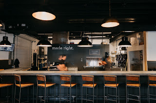 A row of beer taps