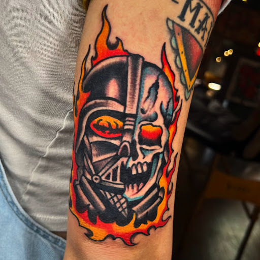 Explore tattoo ideas for shoulder and arm, creative tattoo ideas in Johnson City, available at Gold Cross Tattoo Co.