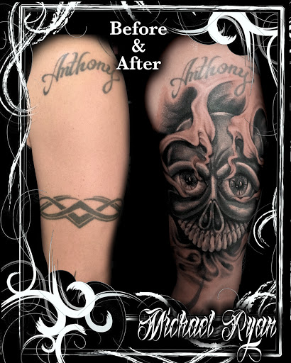 Explore tattoo background shading ideas, creative tattoo ideas in Bronx, available at Anarchy Tattoo Studios