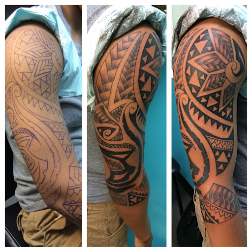 Explore shoulder tattoo ideas for guys, creative tattoo ideas in Brooklyn, available at De Inkman Tattoo Studio