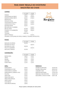 Menu du Regalo do Mosteiro à Maia