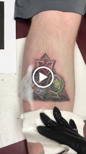 Explore leg tattoo placement ideas, creative tattoo ideas in Dallas, available at Fly Ink, Inc.