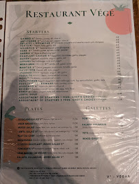 Restaurant Restaurant VEGE à Paris (la carte)