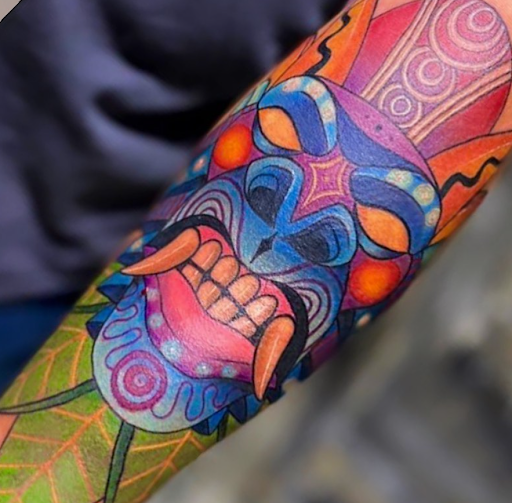 Explore slash tattoo ideas, creative tattoo ideas in San Antonio, available at Firme Copias Tattoo Studio