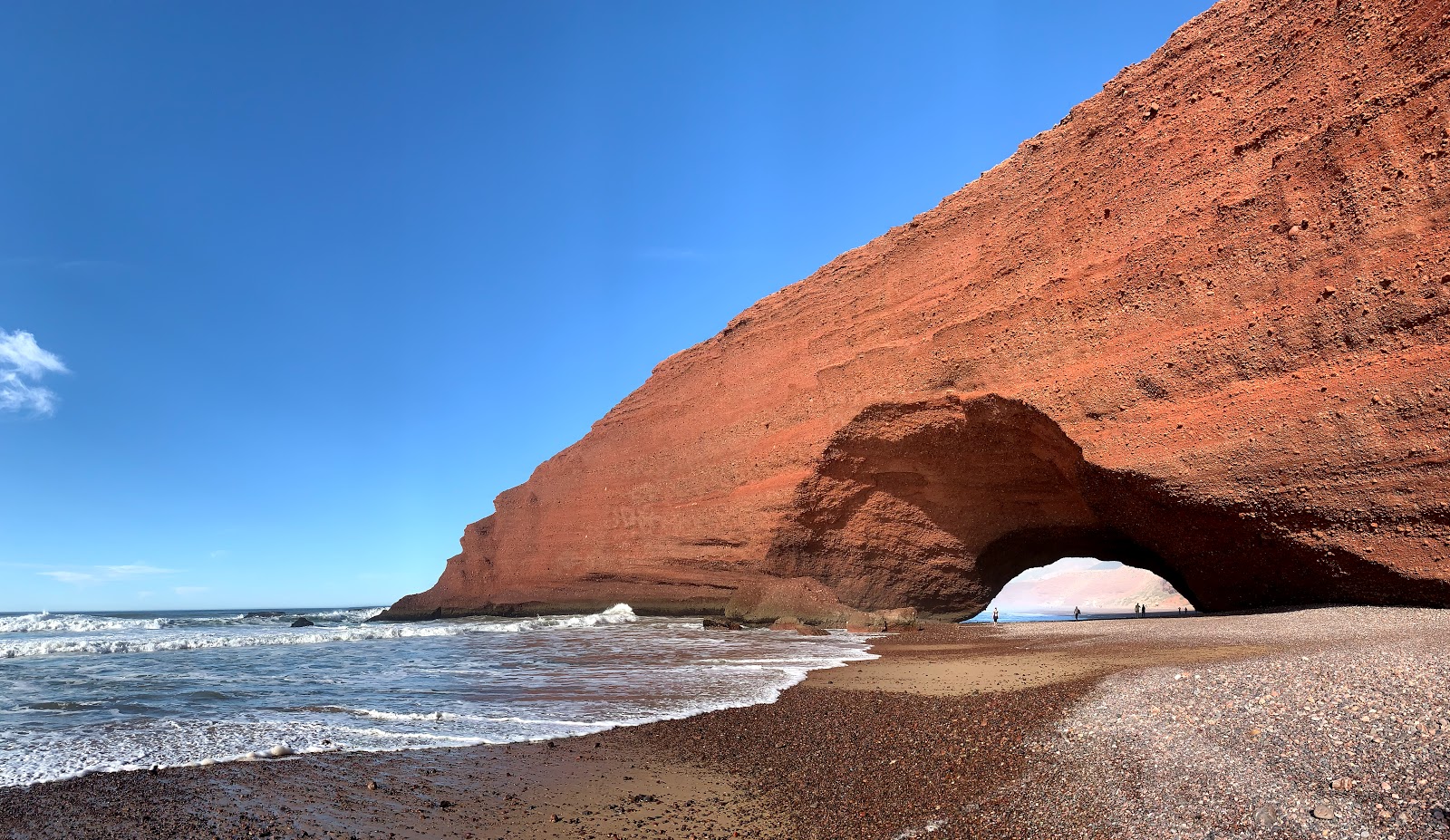 Foto av Legzira Beach med ljus sand yta