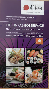 Hikari Japanese Cooking à Solingen menu