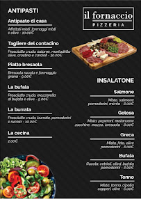 Carte du Pizzeria Il Fornaccio à Pisa