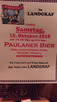 Carte du Gaststätte Zum Landgraf à Hessisch Lichtenau