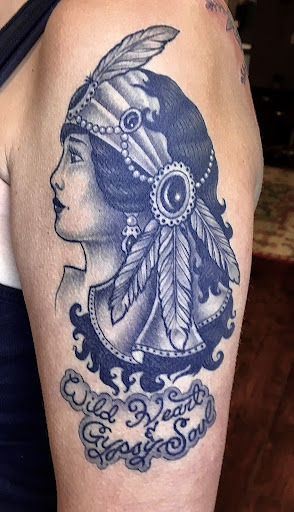 Explore black king tattoo ideas, creative tattoo ideas in Lakeview, available at Immaculate Heart Tattoo