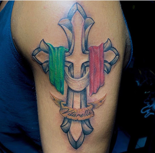 Explore dog portrait tattoo ideas, creative tattoo ideas in Bronx, available at Anarchy Tattoo Studios