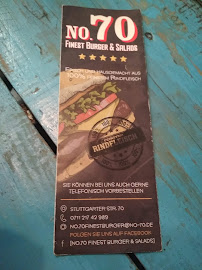 No.70 Finest Burger & Salads à Stuttgart menu