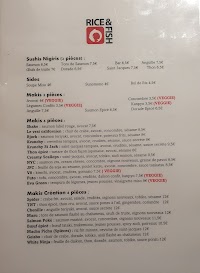 Menu du Rice and Fish à Paris