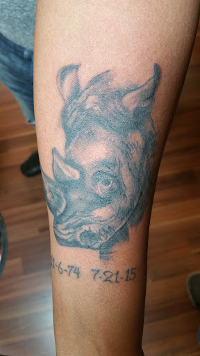 Explore mens patchwork tattoo ideas, creative tattoo ideas in Davenport, available at Unique Ink Art Studio