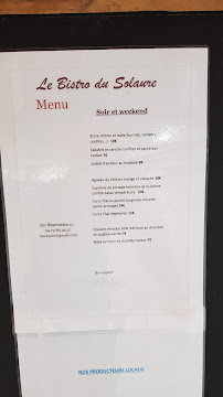 le bistro du solaure à Piégros-la-Clastre carte