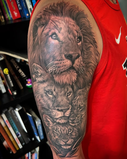 Explore red tattoo cover up ideas, creative tattoo ideas in Baldwinsville, available at Tymeless Tattoo
