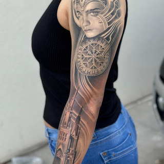 Explore muscle tattoo ideas, creative tattoo ideas in Kansas City, available at Enova Ink