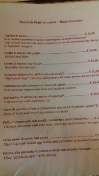 Il Vero Alfredo à Rome menu