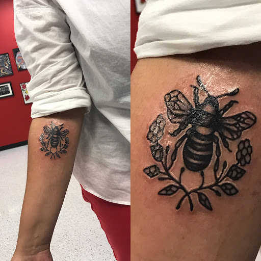Explore bonsai tree tattoo ideas, creative tattoo ideas in Houston, available at Rose & Dagger Tattoo
